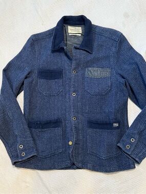 Scotch & Soda Indigo Blue Button-Front Shirt Jacket